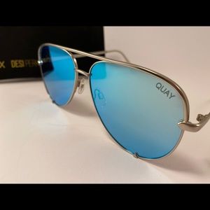 Quay x Desi Perkins Blue High Key Sunglasses
